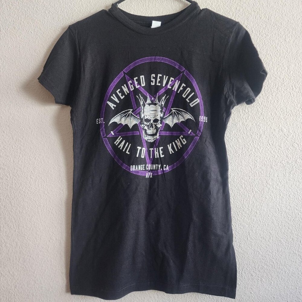 Avenged Sevenfold Shirt Mens Medium Black Hail To The King Deathbat Band Tee